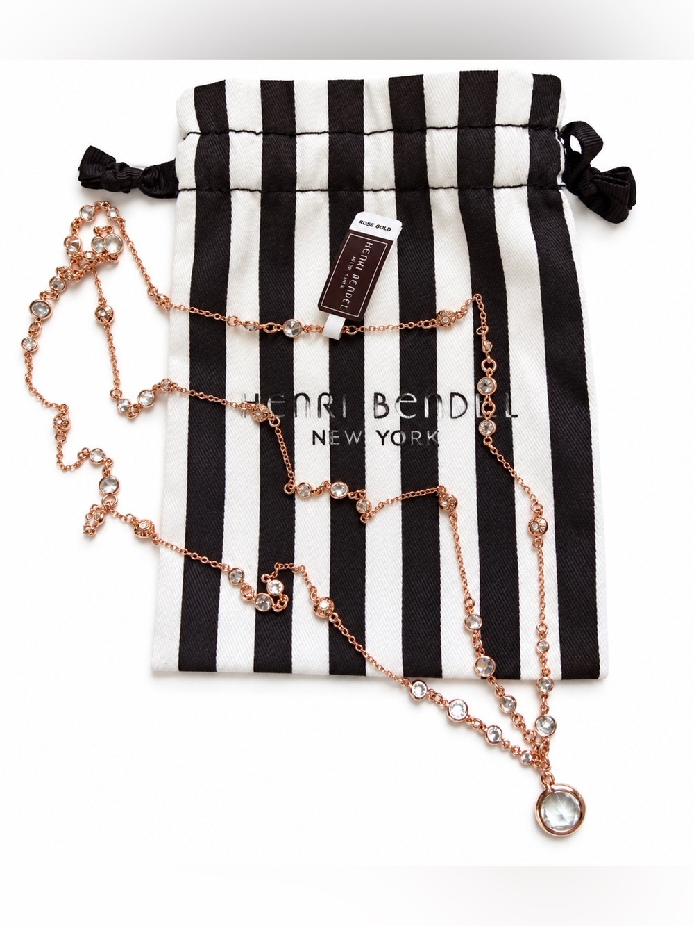 Henri Bendel Rose Gold and Swarovski crystal Hair Jewelry NWT